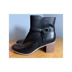 NWT Frye And Co. Womens Black Italia Ankle High Stacked Block Heel Booties 11M